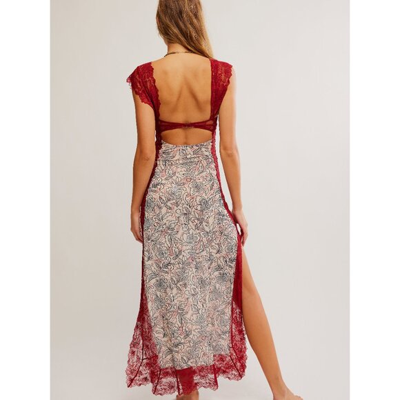 FREE PEOPLE Suddenly Fine Maxi Slip / Birch Combo - Picture 3 of 7